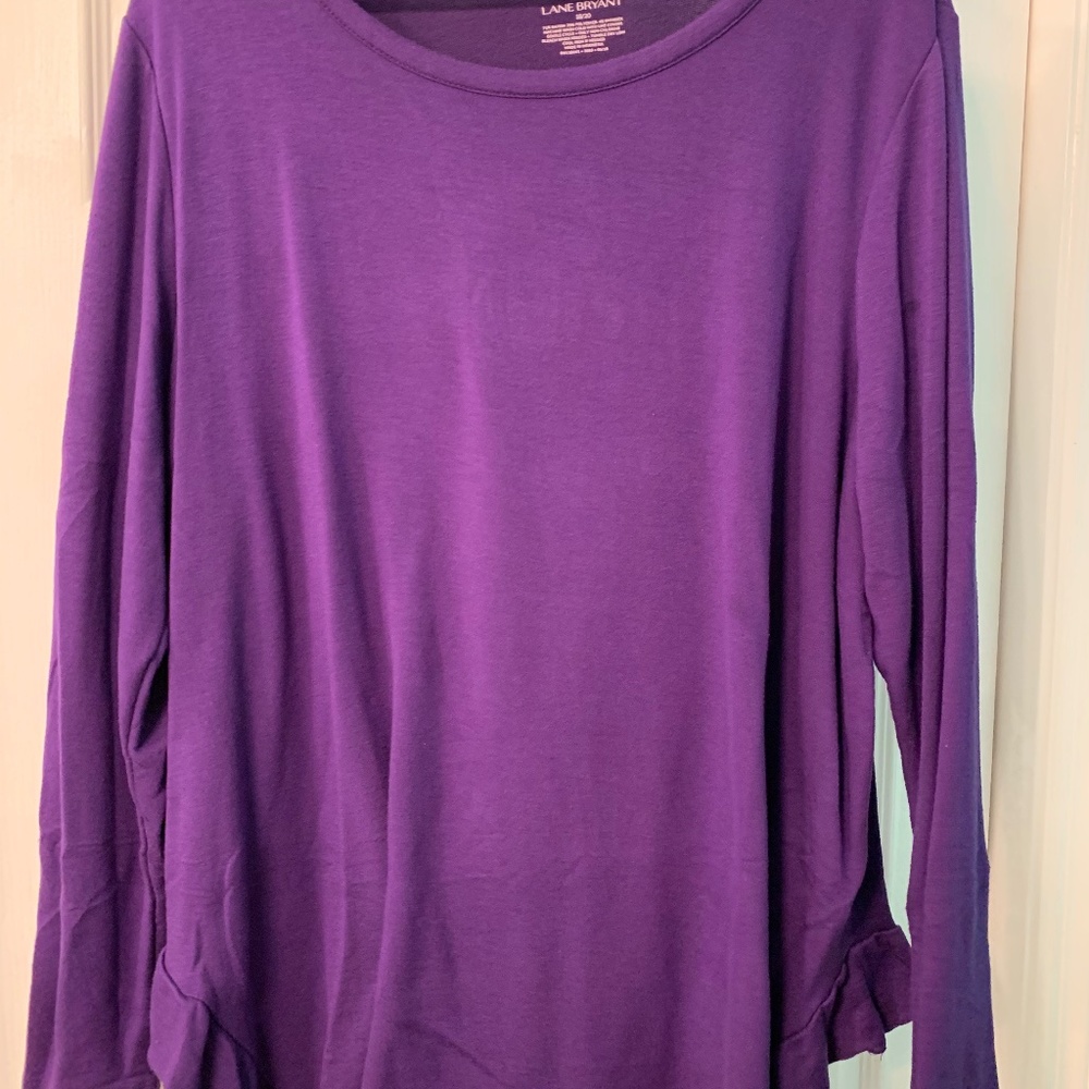 Lane Bryant Ruffle Hacci Long-sleeved Top sz 18/20